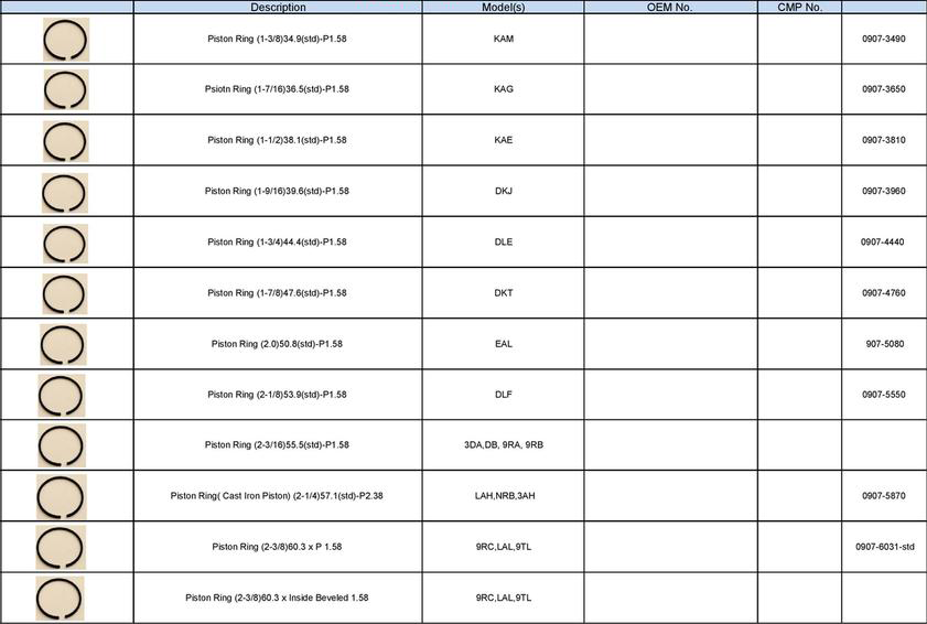 Copeland - Piston Rings