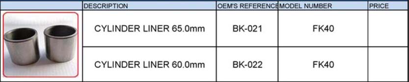 Bock - Cylinder Liners